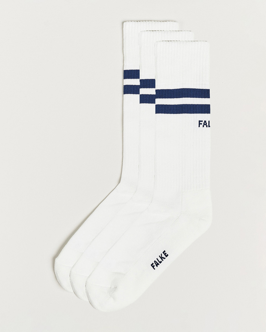 Men | Underwear & Socks | Falke | 3-pack Dynamic Tennis Socks White/Blue