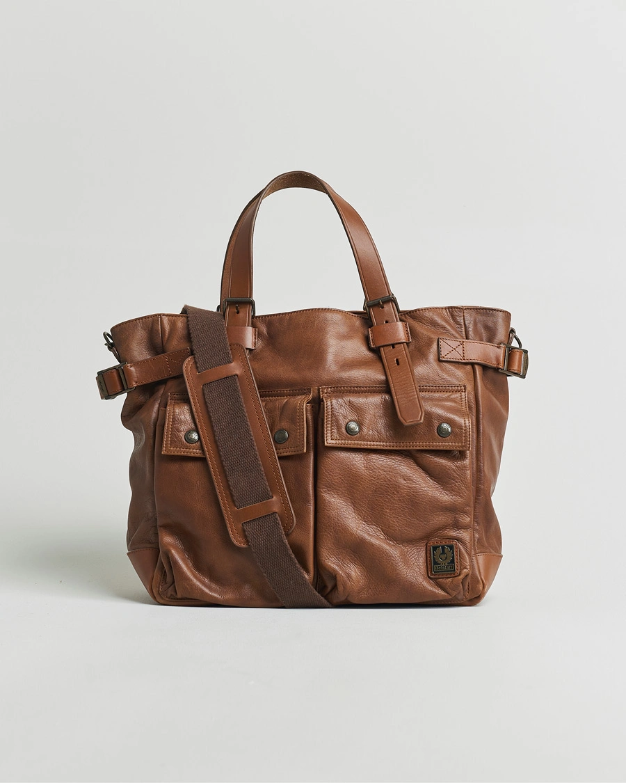 Men | Belstaff Touring Leather Tote Bag Cognac | Pre-owned | Belstaff Touring Leather Tote Bag Cognac