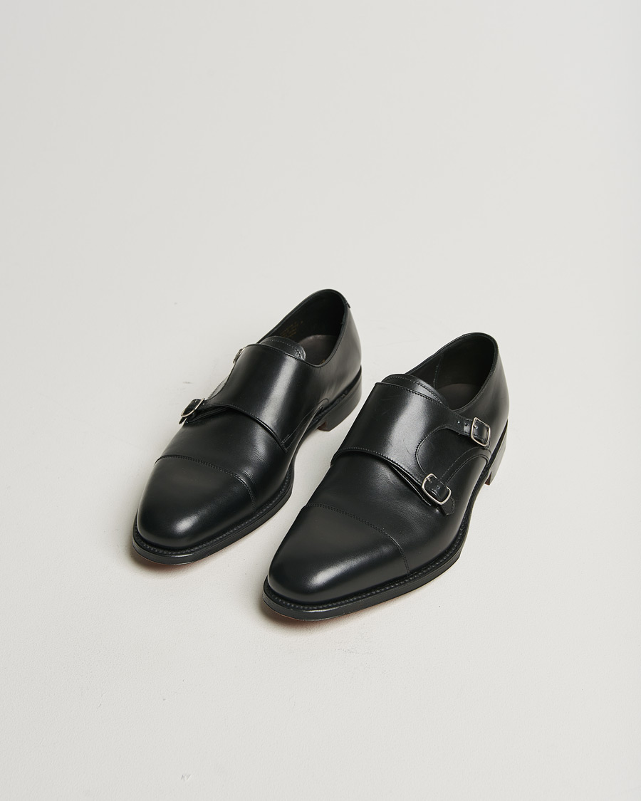 Men | Loake 1880 Cannon Monkstrap Black Calf | Pre-owned | Loake 1880 Cannon Monkstrap Black Calf