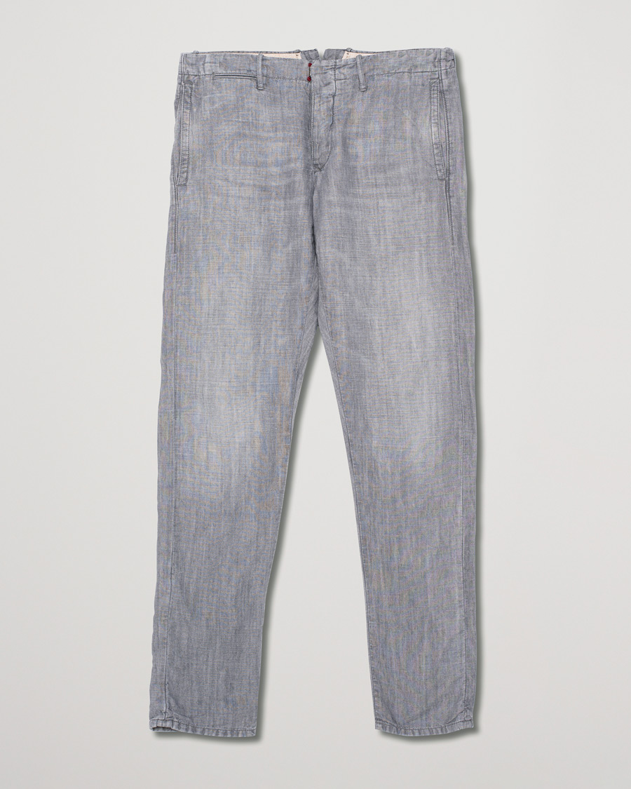 Men | Pre-owned Trousers | Pre-owned | Slim Fit Linen/Cotton Chino Grey W34