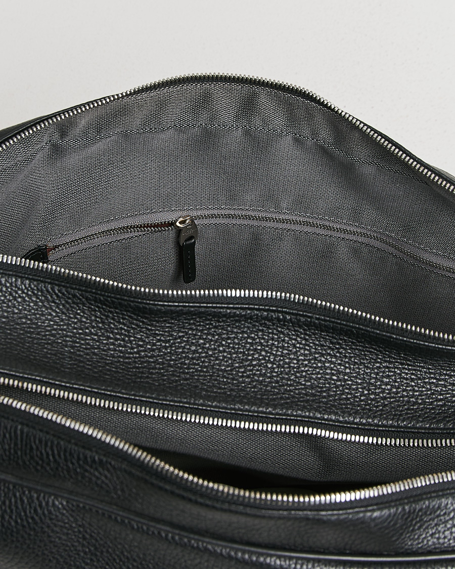 Men | Smythson Burlington 24 Hour Bag Black Deerskin | Pre-owned | Smythson Burlington 24 Hour Bag Black Deerskin