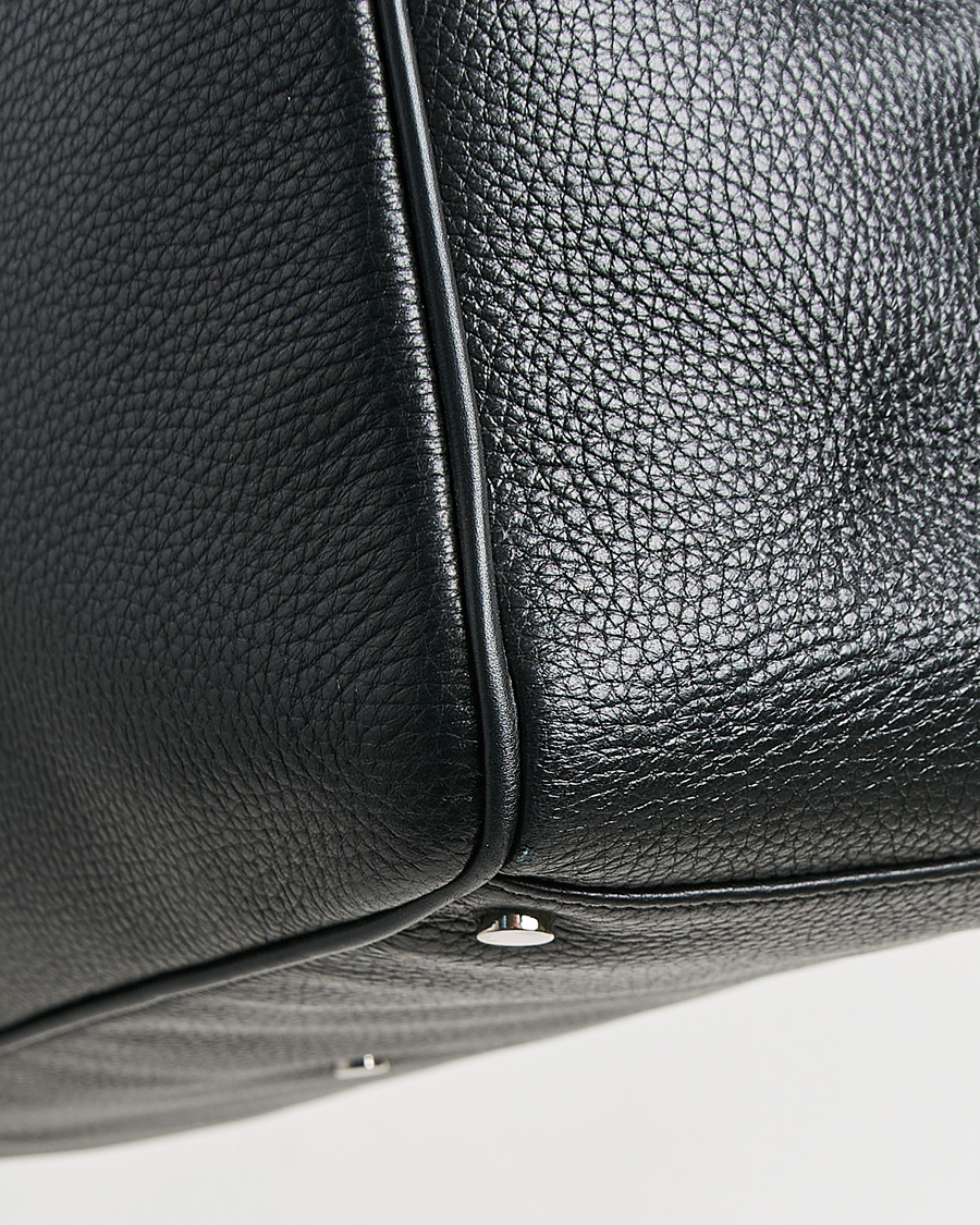 Men | Smythson Burlington 24 Hour Bag Black Deerskin | Pre-owned | Smythson Burlington 24 Hour Bag Black Deerskin