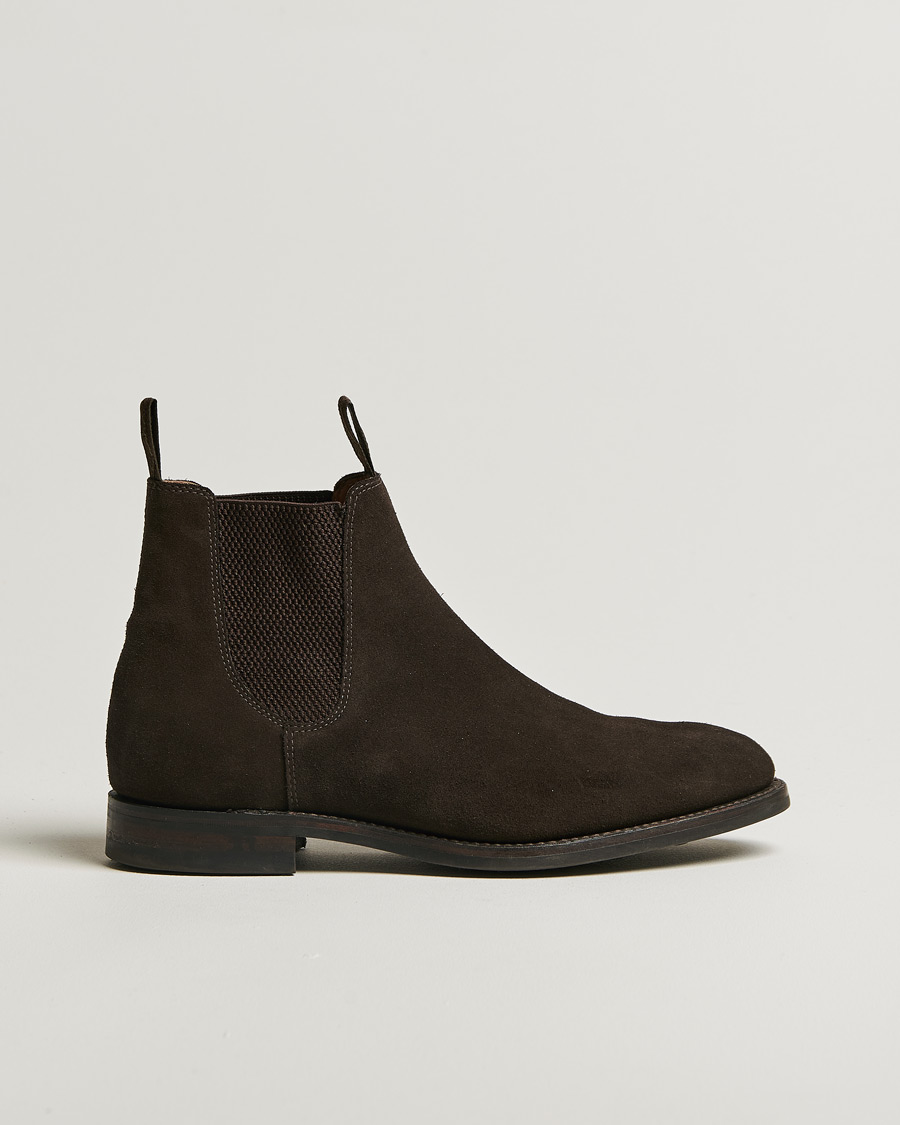 Men | Loake 1880 Chatsworth Chelsea Boot Dark Brown Suede | Pre-owned | Loake 1880 Chatsworth Chelsea Boot Dark Brown Suede
