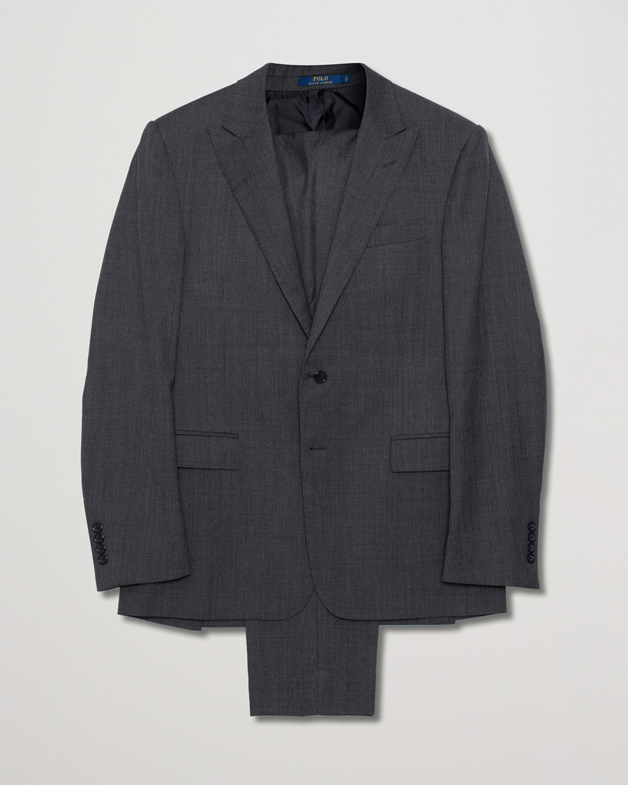 Men | Suits | Pre-owned | Polo Ralph Lauren Clothing Connery Peak Lapel Wool Suit Grey