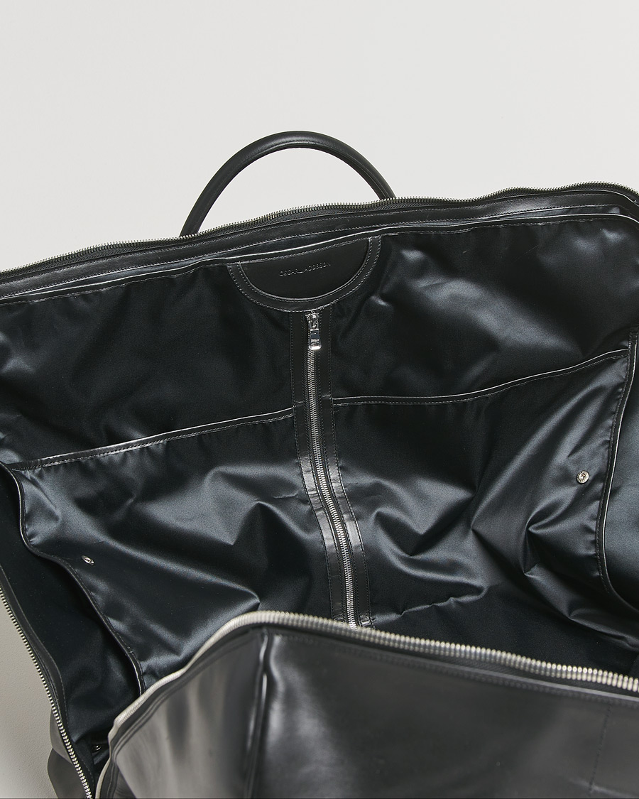 Men | Oscar Jacobson Large Leather Weekendbag Black | Pre-owned | Oscar Jacobson Large Leather Weekendbag Black