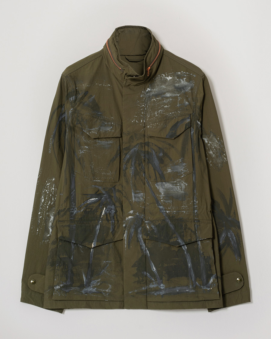 Men | Coats & Jackets | Pre-owned | President's Safety Vintage Nylon Washed Hand Paint Jacket Army M