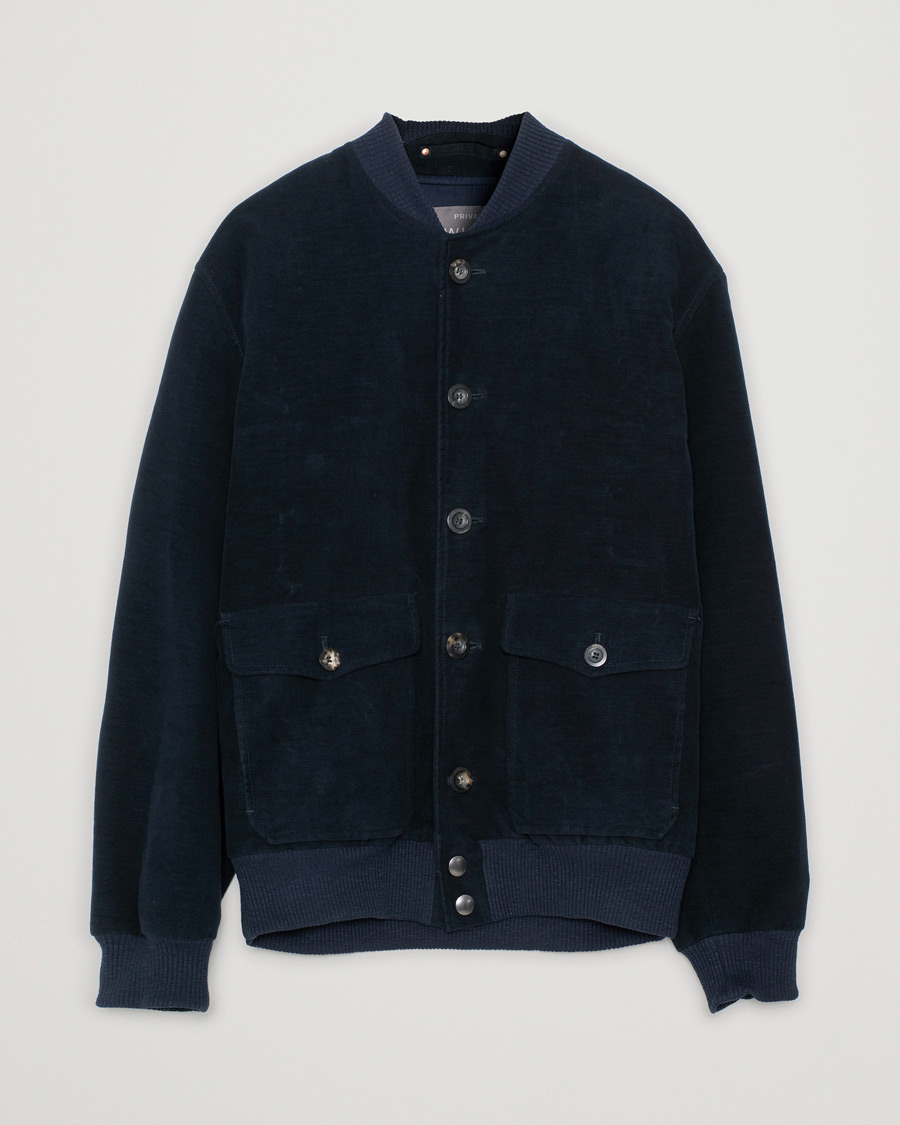 Men | Coats & Jackets | Pre-owned | Private White V.C. Moleskin Bomber Jacket Midnight