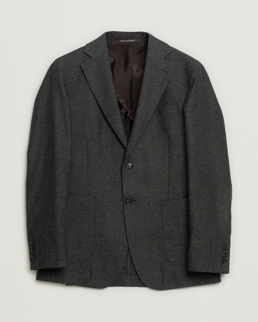 Men | Oscar Jacobson Edgar Wool Blazer Brown 46 | Pre-owned | Oscar Jacobson Edgar Wool Blazer Brown 46