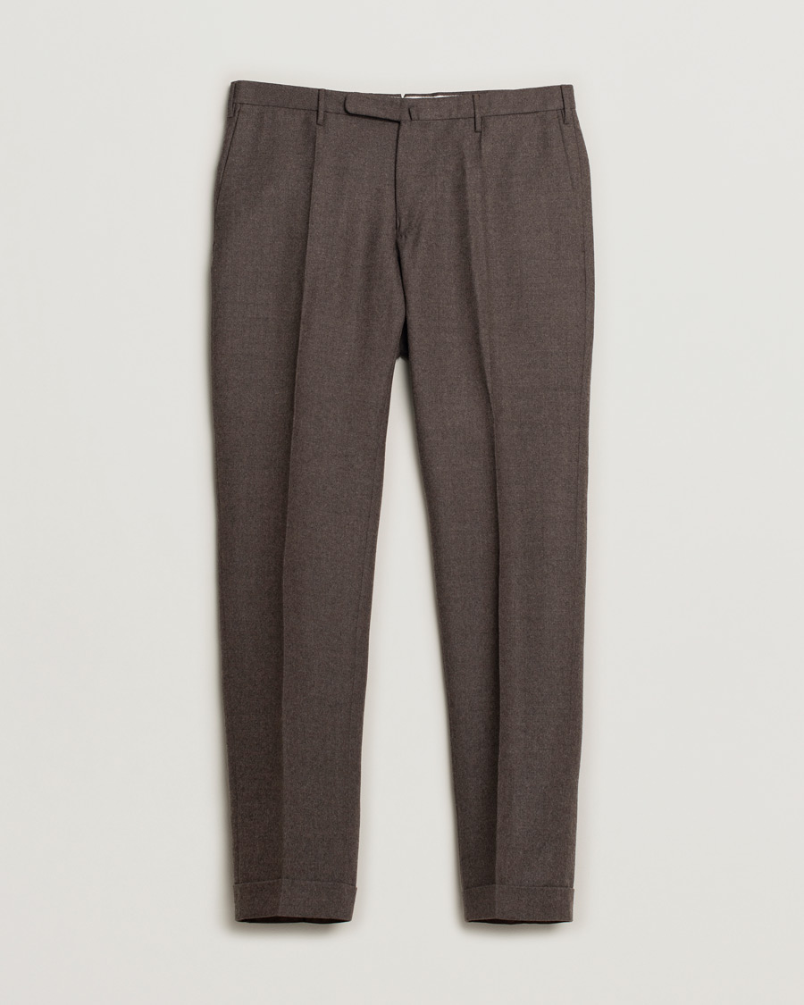 Men | Incotex Super 100's Flannel Trousers Brown | Pre-owned | Incotex Super 100's Flannel Trousers Brown