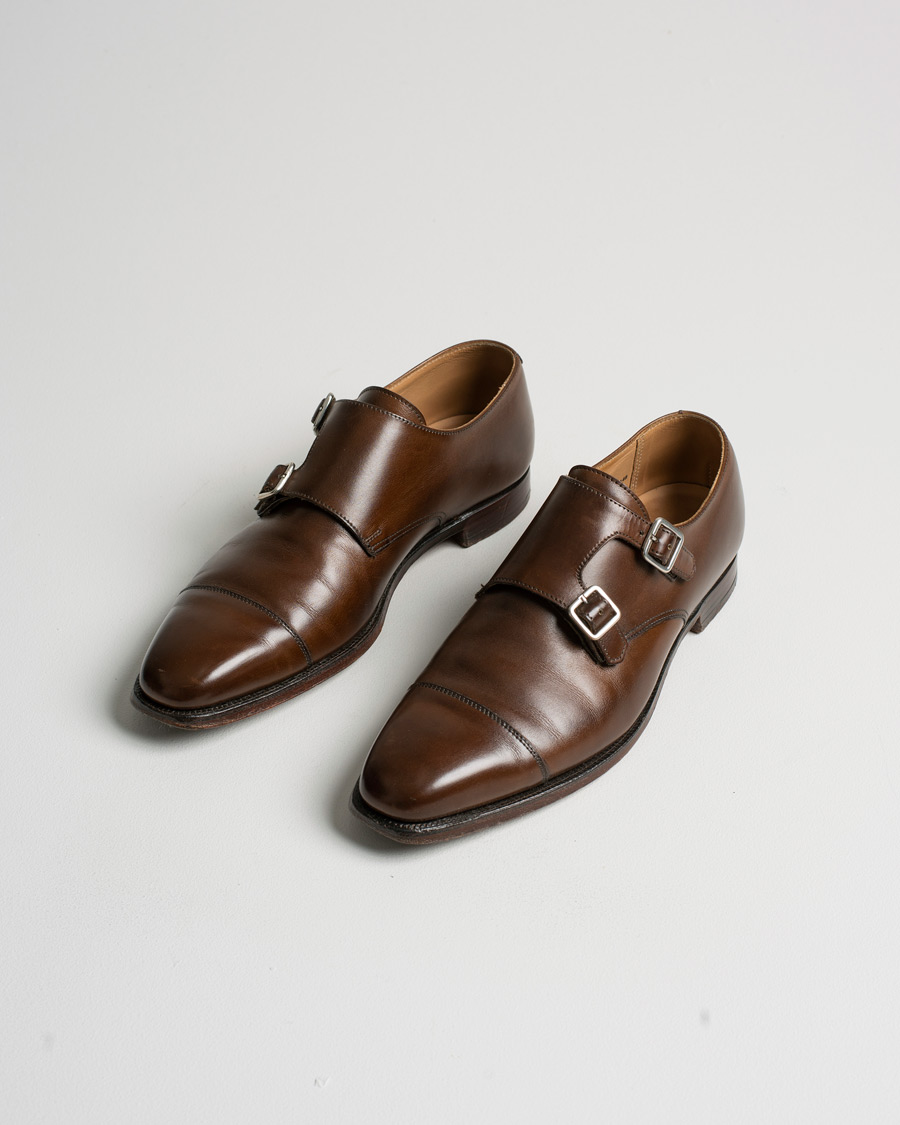 Men | Pre-owned Shoes | Pre-owned | Crockett & Jones Lowndes Monkstrap City Sole Dark Brown Calf UK6,5 - EU40,5