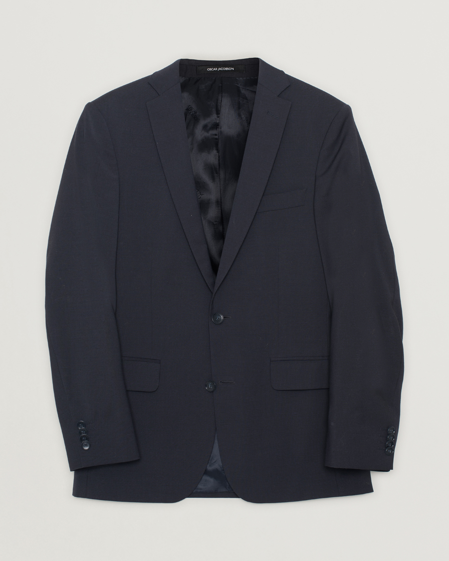 Men | Pre-owned Blazers | Pre-owned | Oscar Jacobson Floyd Wool Stretch Blazer Navy 44