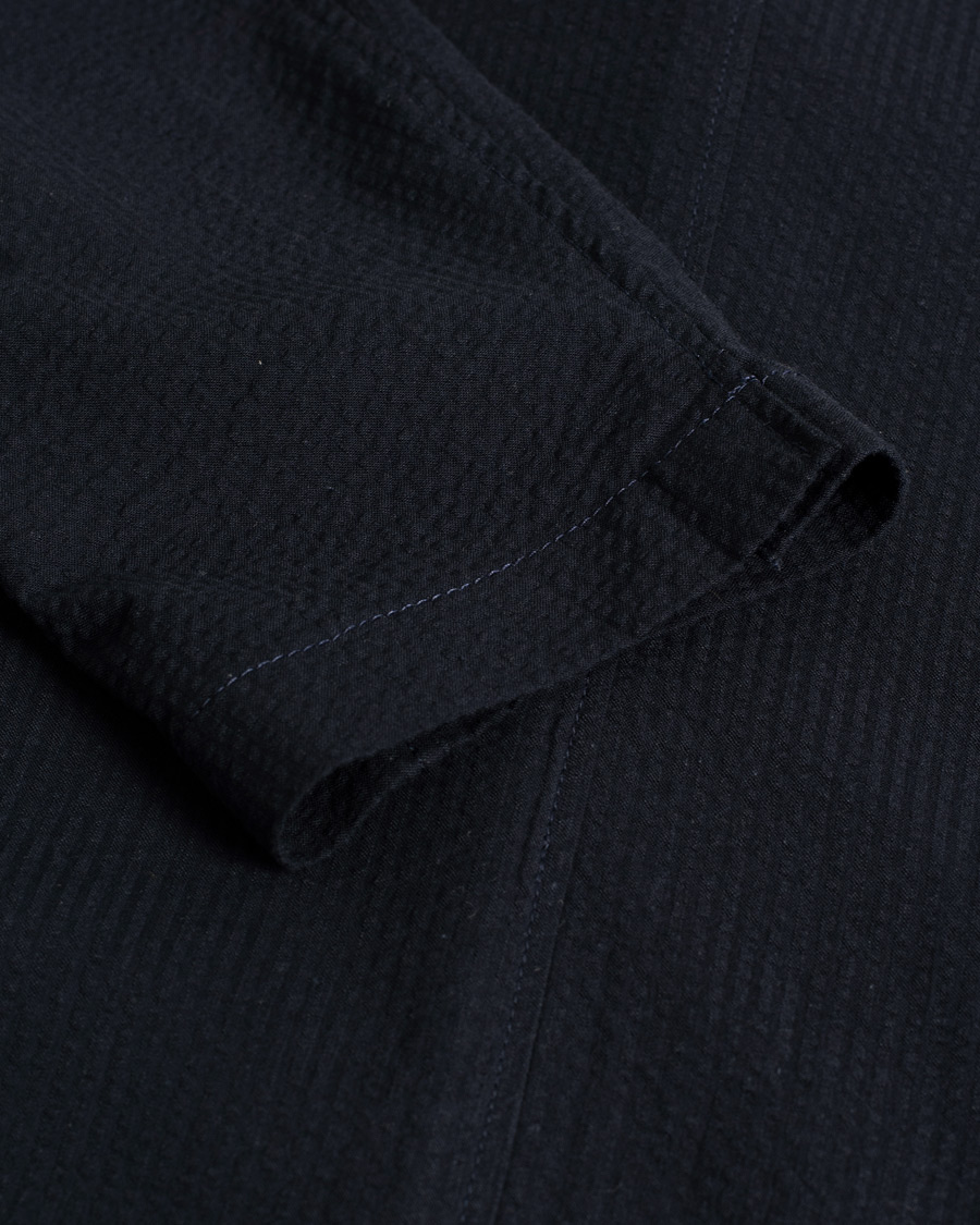 Herr |  | Pre-owned | Lardini Unlined Seersucker Patch Pocket Shirt Blazer Navy