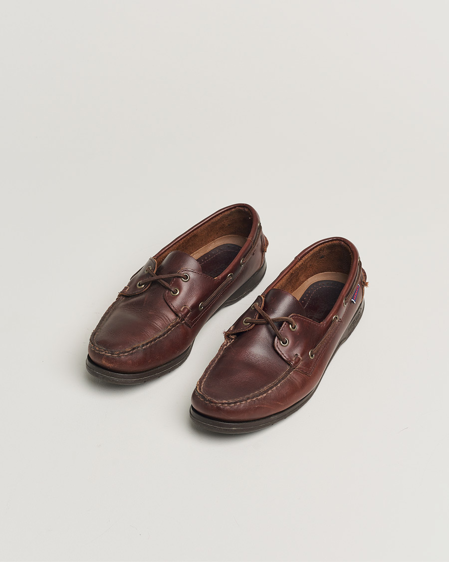 Men | Sebago Endeavor Oiled Leather Boat Shoe Brown | Pre-owned | Sebago Endeavor Oiled Leather Boat Shoe Brown