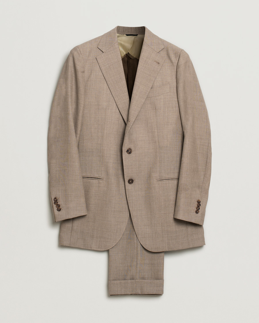 Men | Suits | Pre-owned | Berg&Berg Dan Wool Suit Taupe Melange 50
