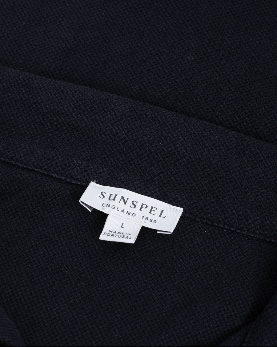 Men | Sweaters & Knitwear | Pre-owned | Sunspel Riviera Long Sleve Polo Navy