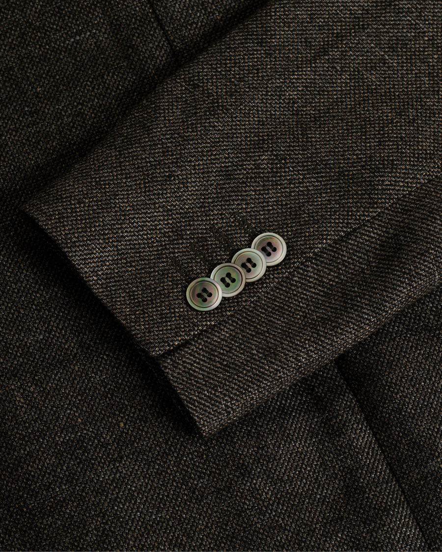 Men | Blazers | Pre-owned | Oscar Jacobson Einar Linen/Wool Patch Pocket Blazer Brown 52