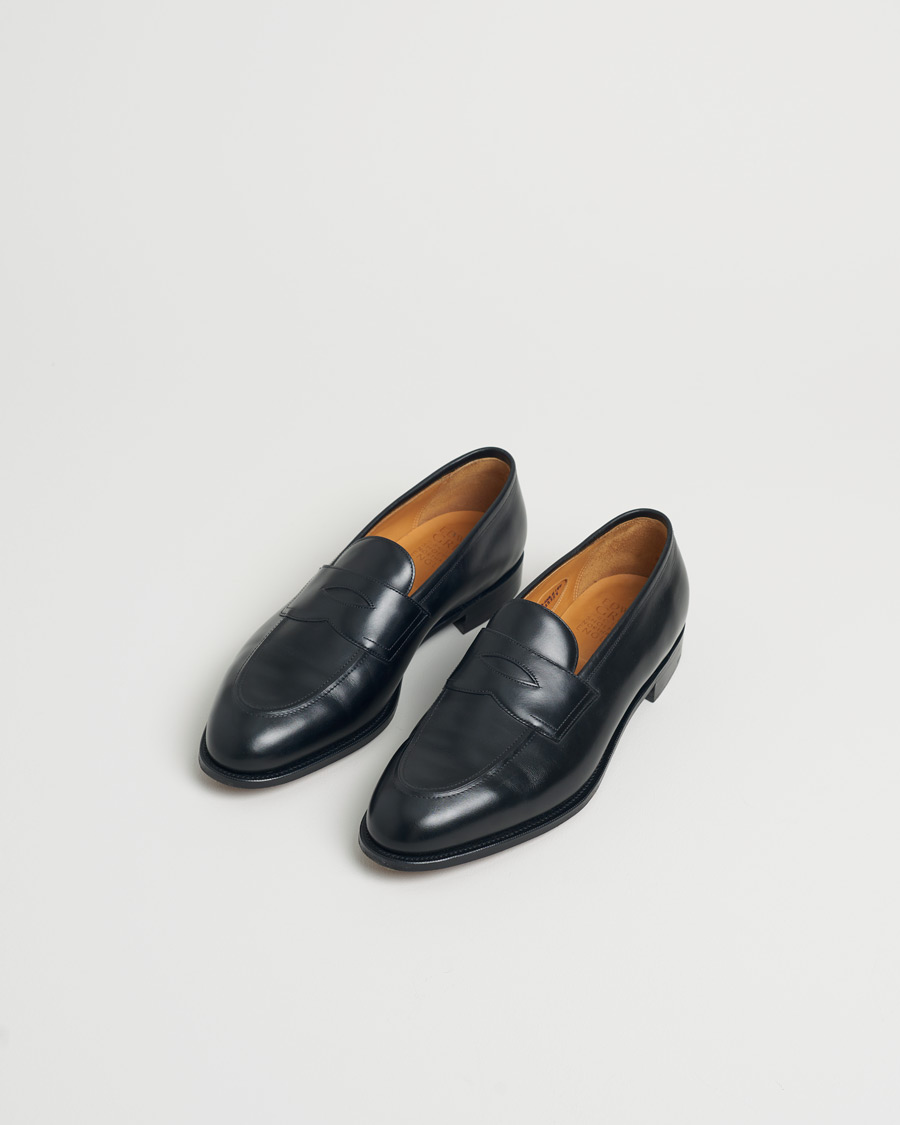 Men | Edward Green Piccadilly Penny Loafer Black Calf | Pre-owned | Edward Green Piccadilly Penny Loafer Black Calf