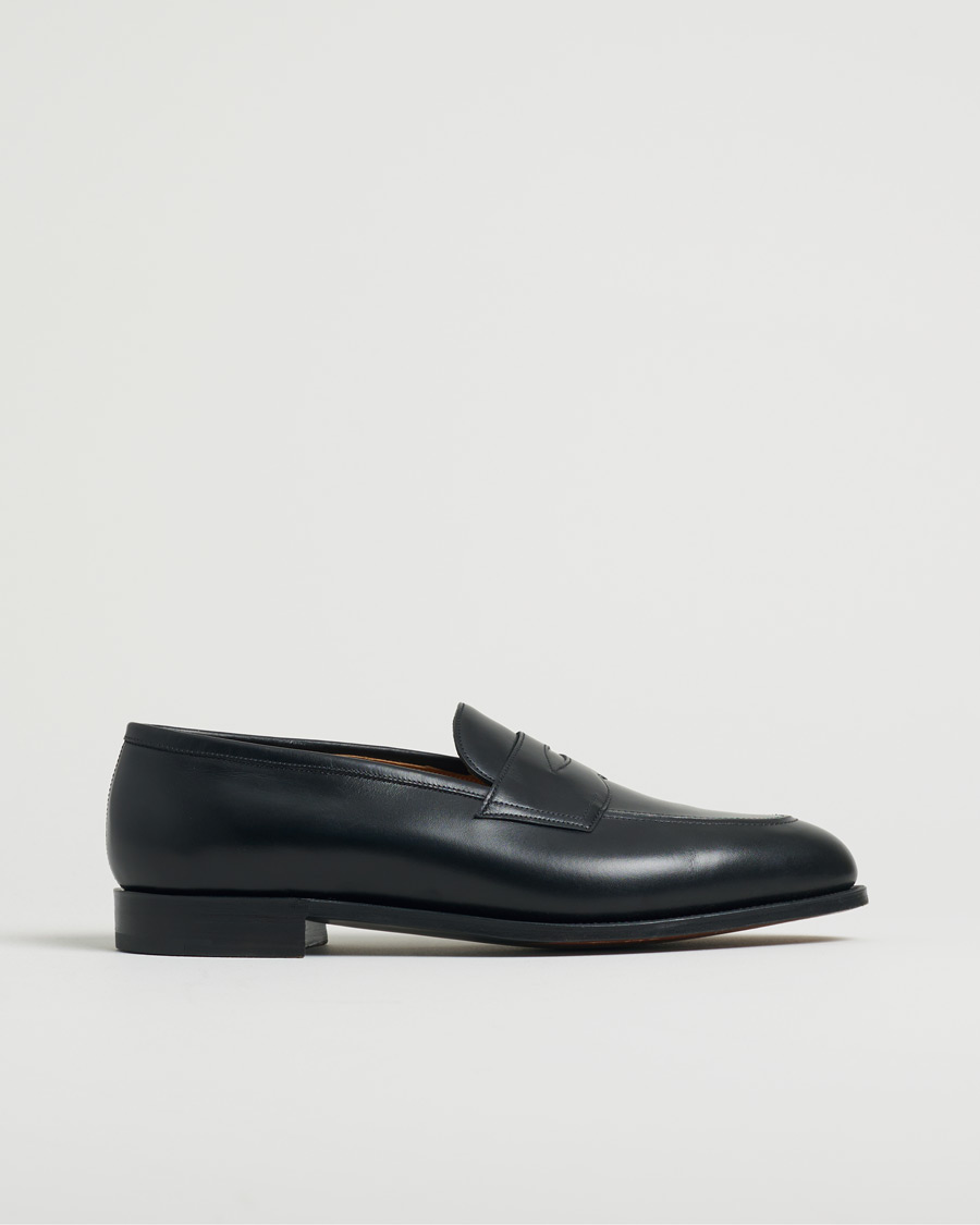 Men | Edward Green Piccadilly Penny Loafer Black Calf | Pre-owned | Edward Green Piccadilly Penny Loafer Black Calf