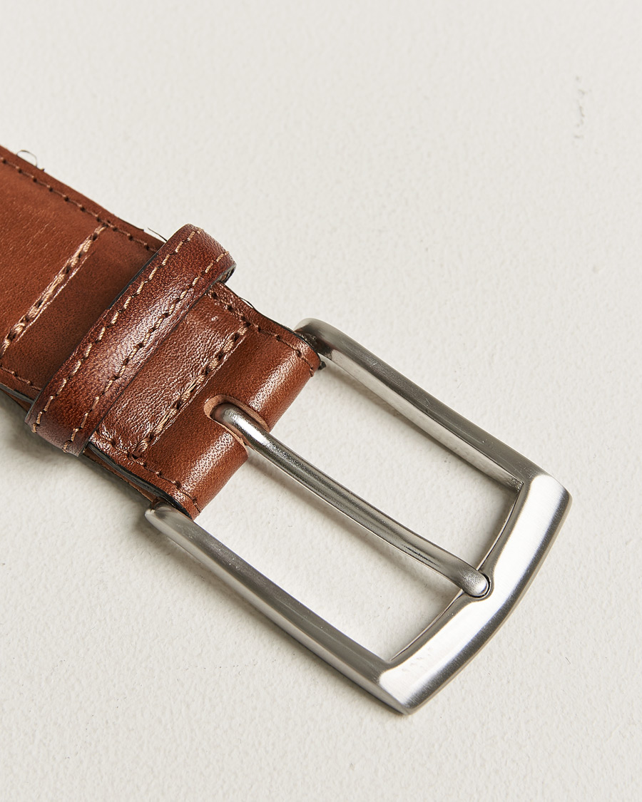 Men | Loake 1880 Henry Leather Belt 3,3 cm Mahogany | Pre-owned | Loake 1880 Henry Leather Belt 3,3 cm Mahogany