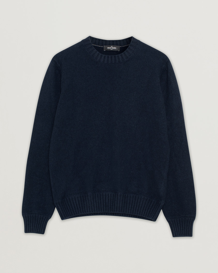 Men | Gran Sasso Cashmere Crew Neck Navy 48 | Pre-owned | Gran Sasso Cashmere Crew Neck Navy 48