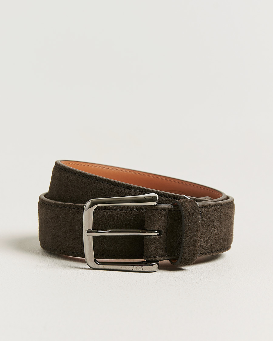 Men | Pre-owned Accessories | Pre-owned | Tod's Suede 3,5 cm Belt Brown 95