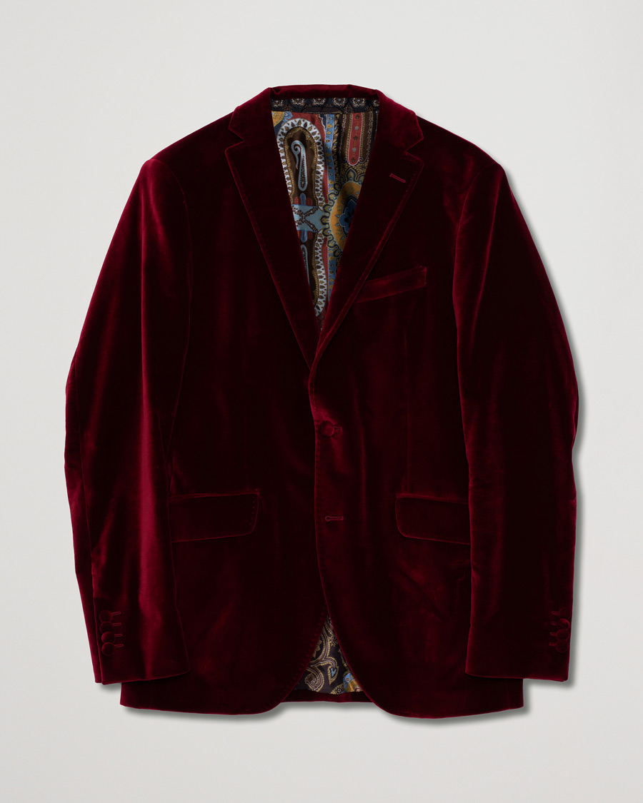 Men | Blazers | Pre-owned | Etro Soft Velvet Blazer Burgundy