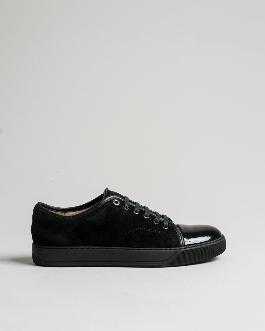 Men | Lanvin Patent Cap Toe Sneaker Black/Black | Pre-owned | Lanvin Patent Cap Toe Sneaker Black/Black