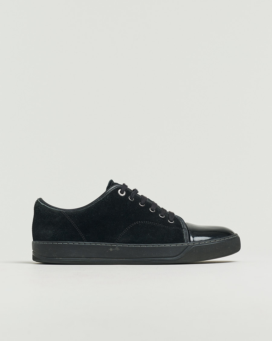 Men | Lanvin Patent Cap Toe Sneaker Black/Black | Pre-owned | Lanvin Patent Cap Toe Sneaker Black/Black