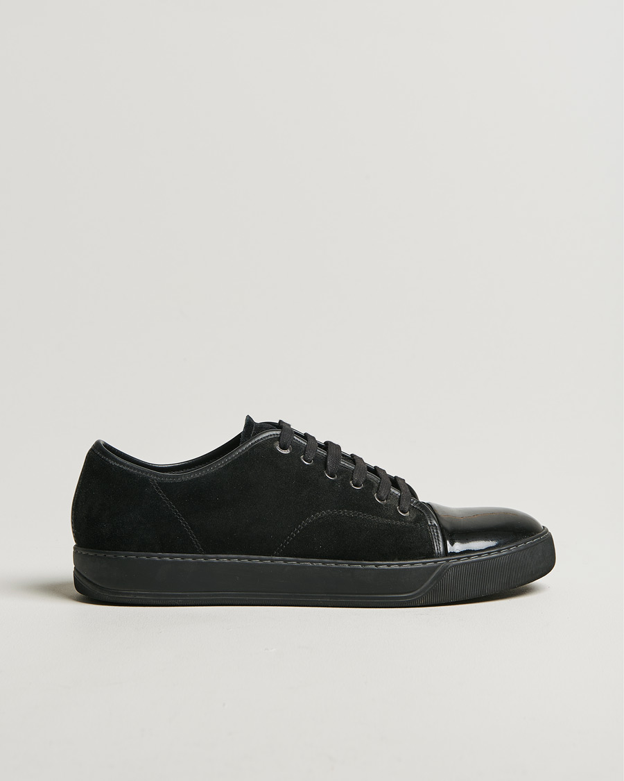 Men | Lanvin Patent Cap Toe Sneaker Black/Black | Pre-owned | Lanvin Patent Cap Toe Sneaker Black/Black