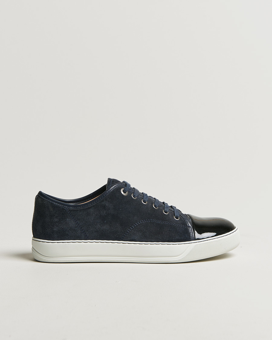 Men | Lanvin Patent Cap Toe Sneaker Navy | Pre-owned | Lanvin Patent Cap Toe Sneaker Navy