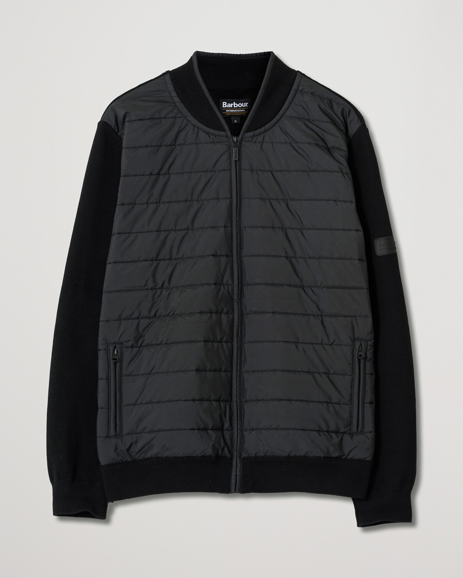 Men | Sweaters & Knitwear | Pre-owned | Barbour International Baffle Zip Through Sweater Black