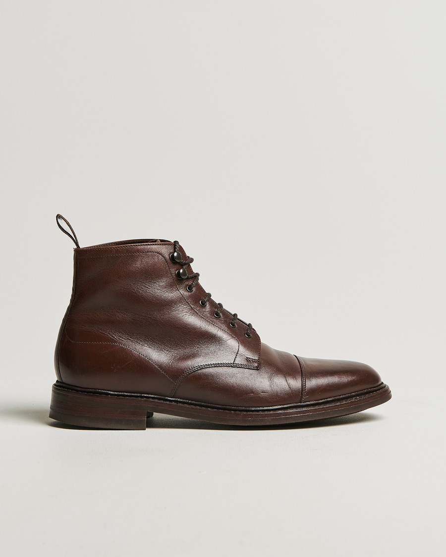 Men | Loake 1880 Roehampton Boot Dk Brown Burnished Calf | Pre-owned | Loake 1880 Roehampton Boot Dk Brown Burnished Calf