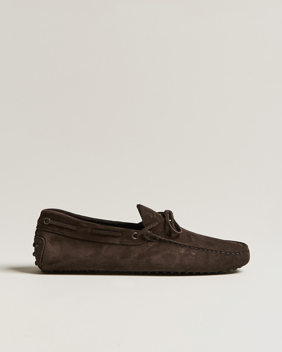 Men | Pre-owned Shoes | Pre-owned | Tod's Lacetto Gommino Carshoe Dark Brown Suede UK8 - EU42