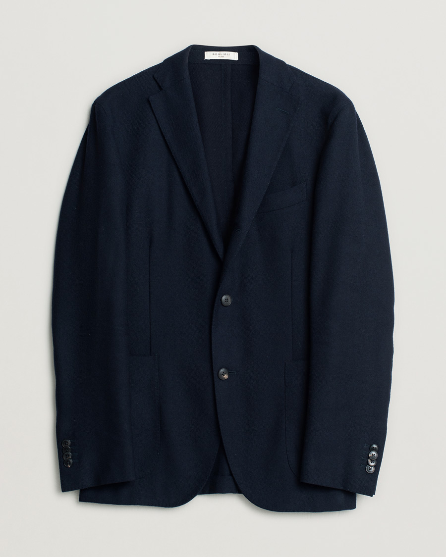 Men | Blazers | Pre-owned | Boglioli K Jacket Wool Hopsack Blazer Navy
