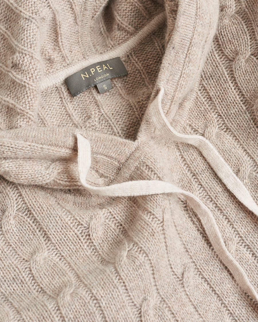 Men | Pre-owned Sweaters & Knitwear | Pre-owned | N. Peal Cable Cashmere Hoodie Beige S