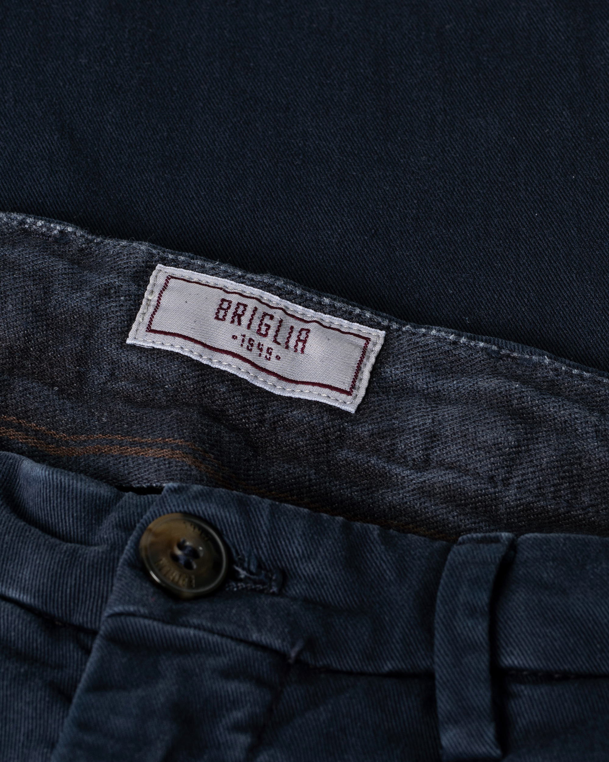 Men | Trousers | Pre-owned | Briglia 1949 Slim Fit Cotton Chinos Navy 44
