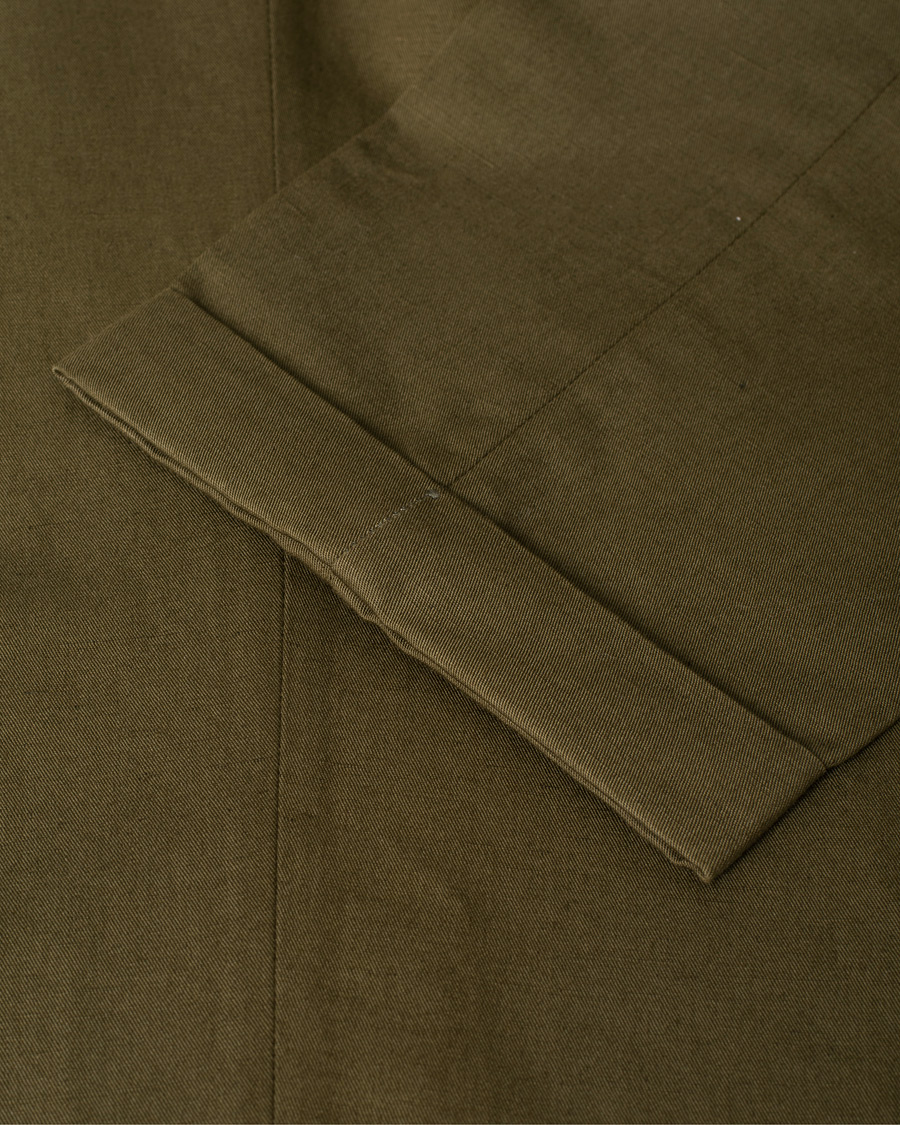 Men | Trousers | Pre-owned | Briglia 1949 Easy Fit Pleated Linen/Cotton Trousers Olive