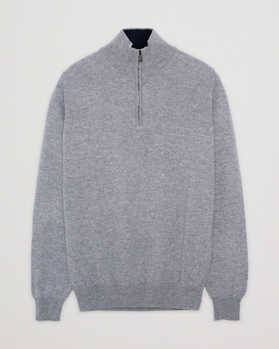Men | Sweaters & Knitwear | Pre-owned | Corneliani Virgin Wool/Cashemere Half Zip Grey 46