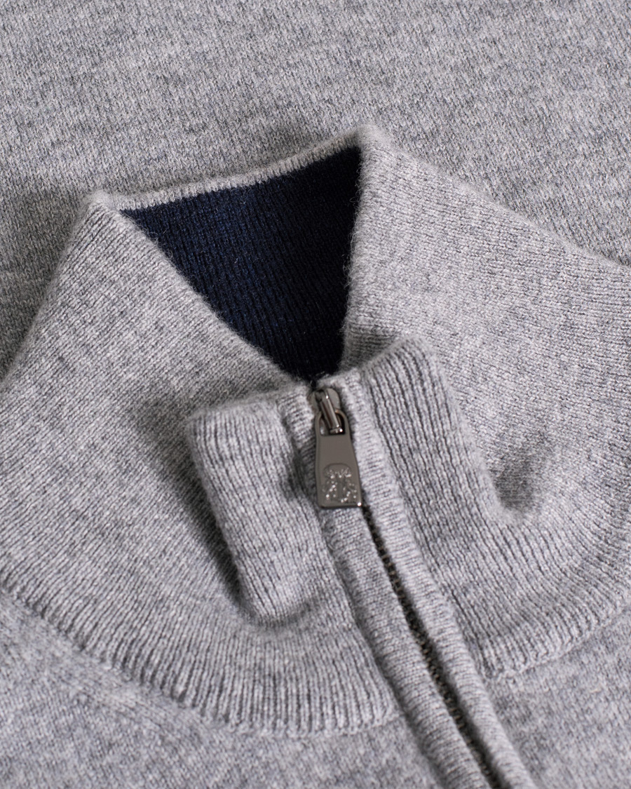 Men | Sweaters & Knitwear | Pre-owned | Corneliani Virgin Wool/Cashemere Half Zip Grey 46