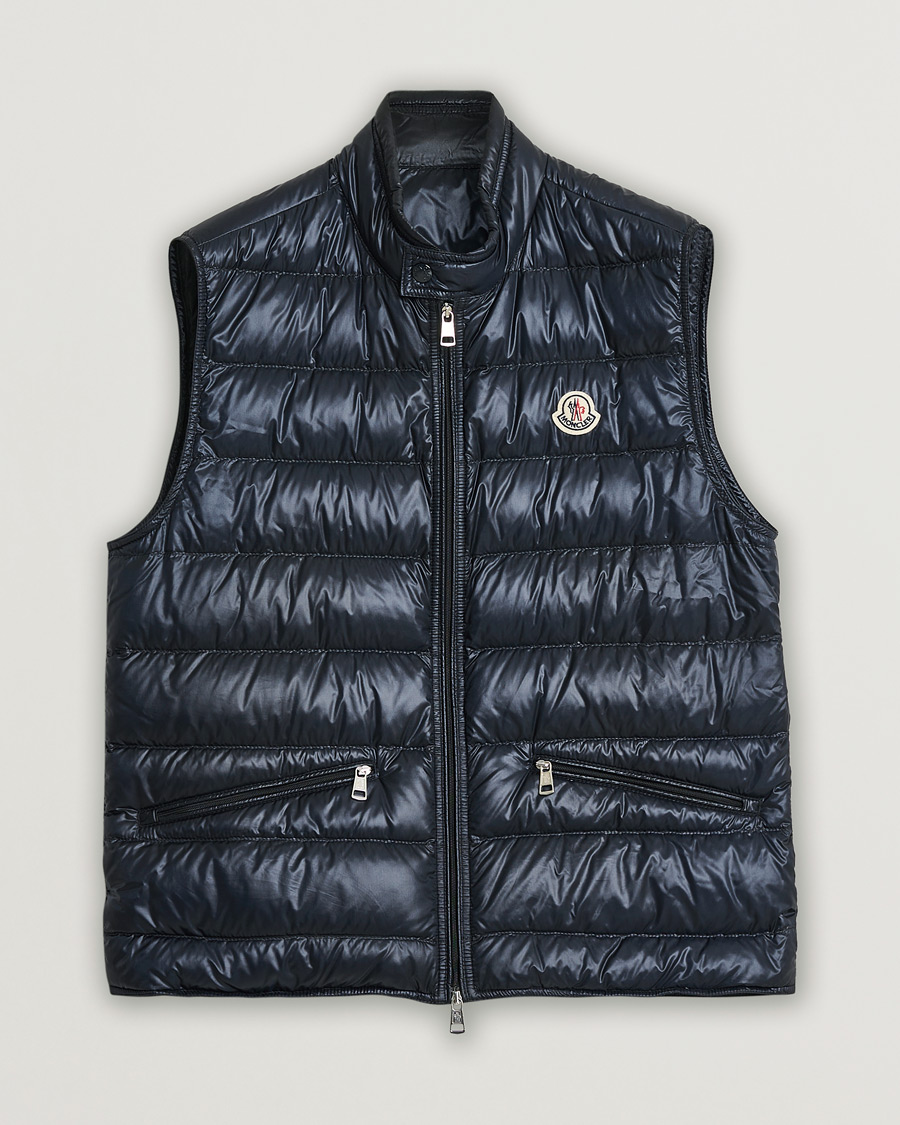 Men | Moncler Gui Vest Navy | Pre-owned | Moncler Gui Vest Navy