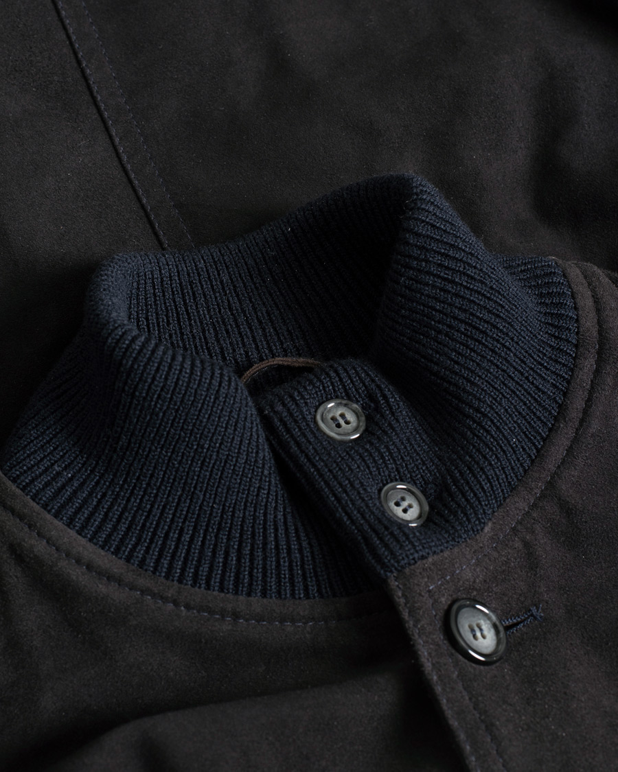 Men | Coats & Jackets | Pre-owned | Valstar Valstarino Suede Combo Jacket Navy Suede
