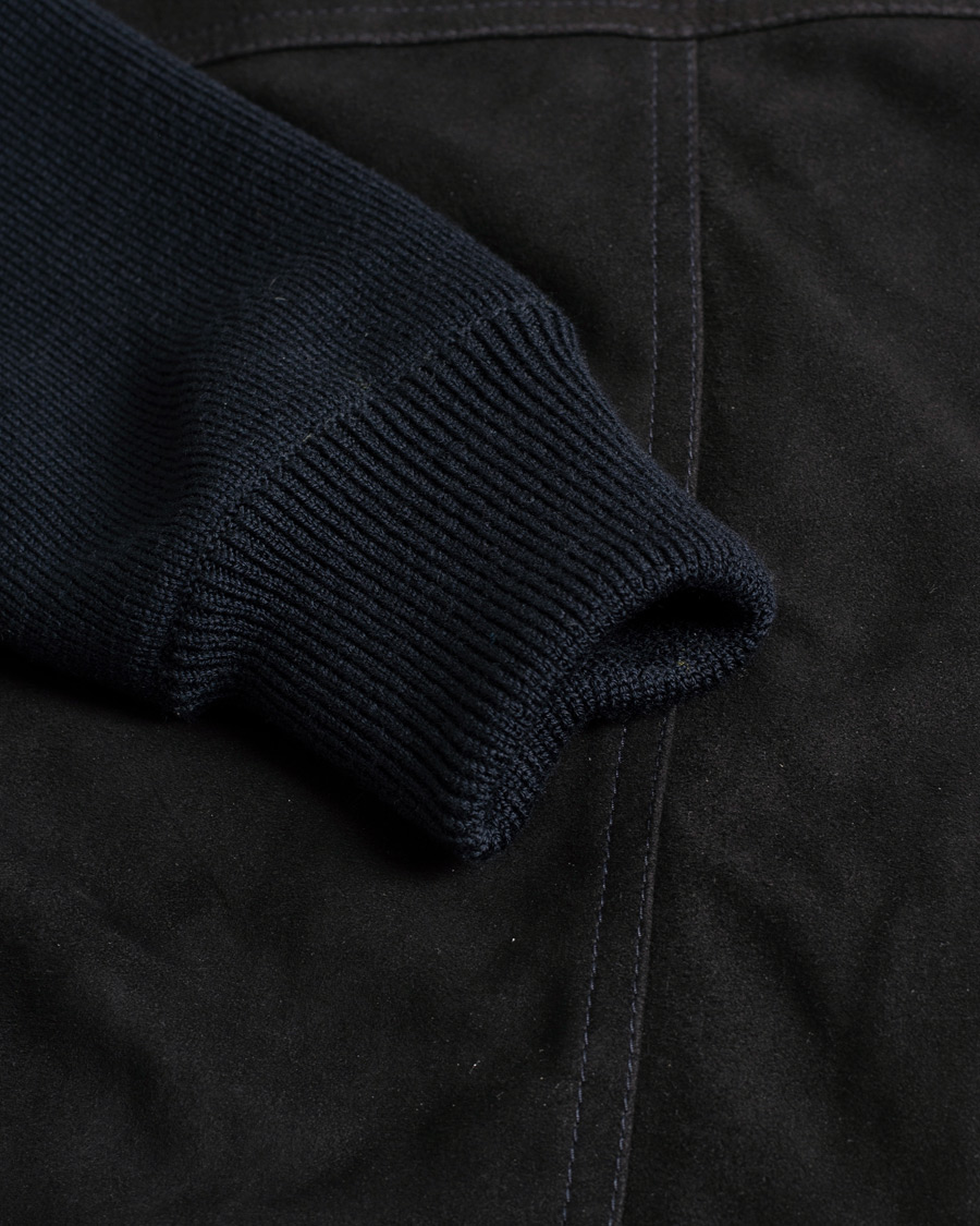 Men | Coats & Jackets | Pre-owned | Valstar Valstarino Suede Combo Jacket Navy Suede