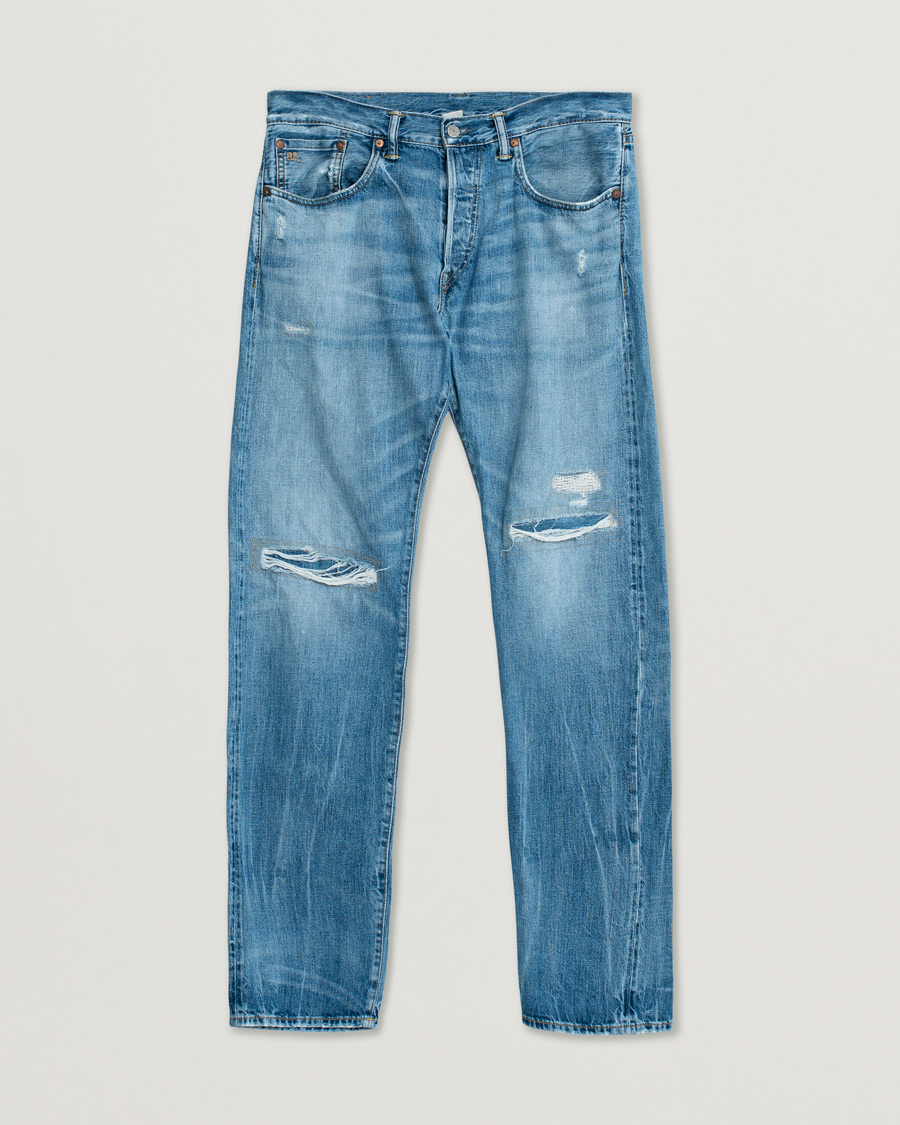 Men | RRL Slim Fit 5-Pocket Denim Light Wash W33 | Pre-owned | RRL Slim Fit 5-Pocket Denim Light Wash W33