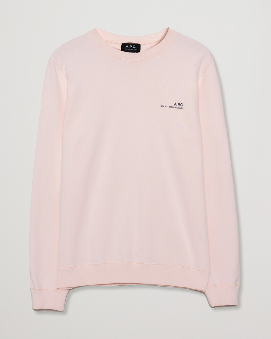 Men | Sweaters & Knitwear | Pre-owned | A.P.C. Item Crew Neck Sweatshirt Pale Pink