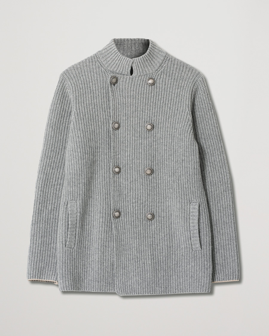 Men | Sweaters & Knitwear | Pre-owned | Brunello Cucinelli Double Breasted Cashmere Cardigan Jacket Grey Melange