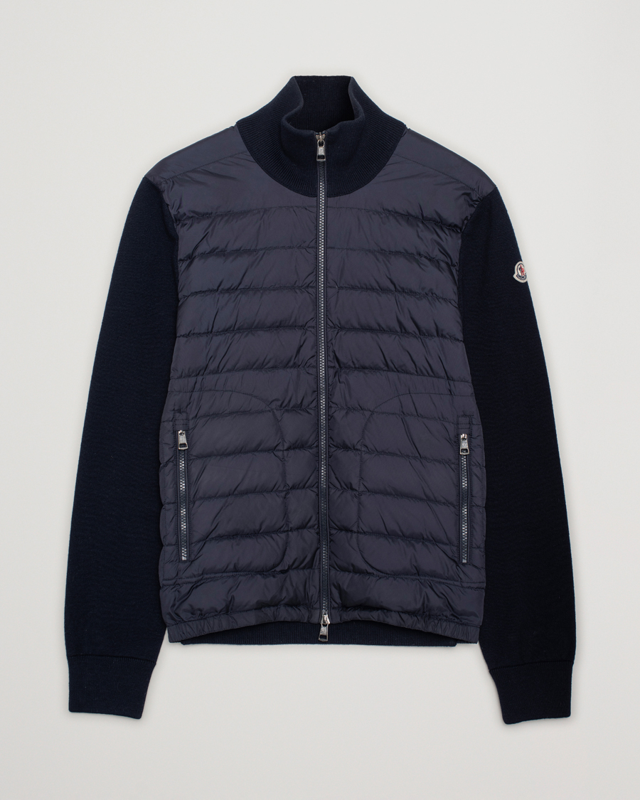 Men | Sweaters & Knitwear | Pre-owned | Moncler Hybrid Zip Sweater Navy