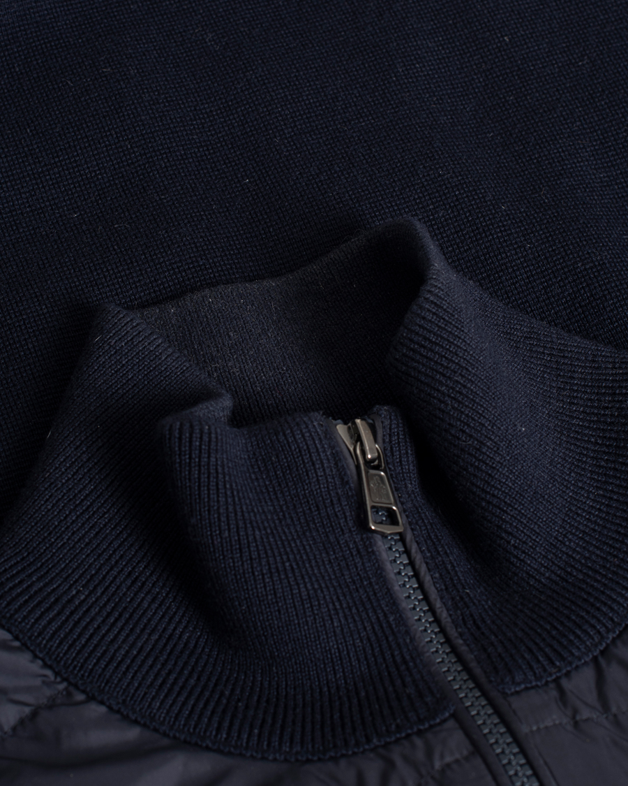 Men | Sweaters & Knitwear | Pre-owned | Moncler Hybrid Zip Sweater Navy