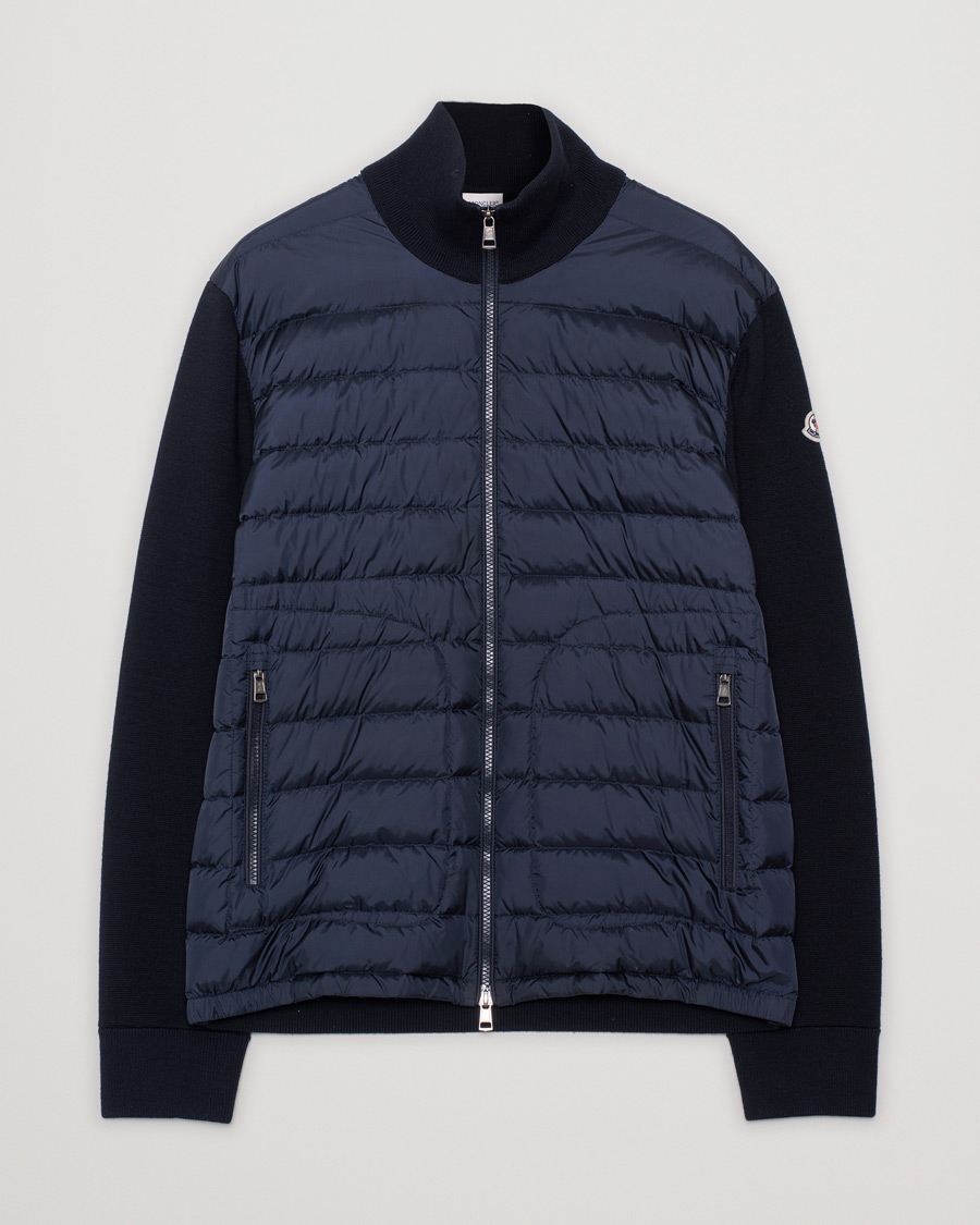 Men | Sweaters & Knitwear | Pre-owned | Moncler Hybrid Zip Sweater Navy