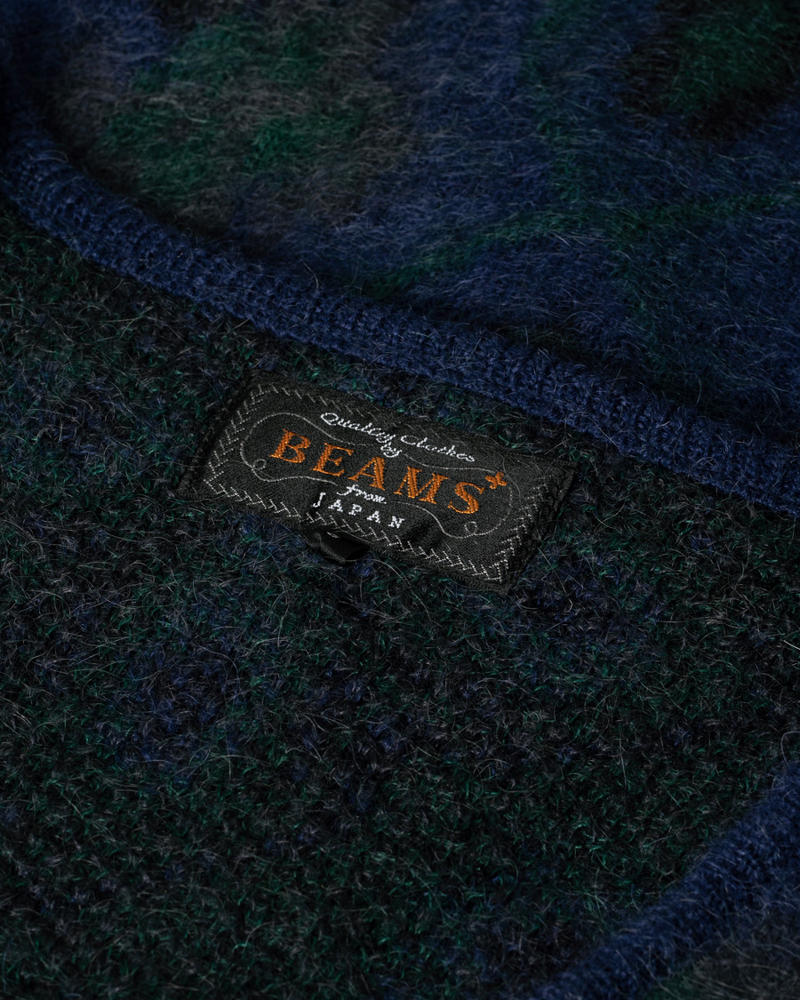 Men | Sweaters & Knitwear | Pre-owned | BEAMS PLUS Botanical Jacquard Cardigan Navy