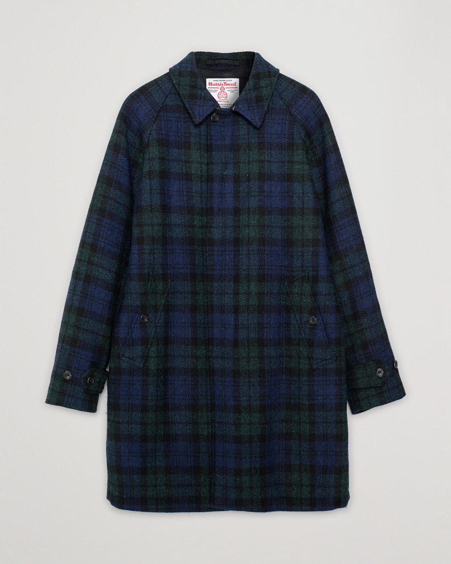 Men | Coats & Jackets | Pre-owned | BEAMS PLUS Balmacaan Harris Tweed Coat Blackwatch